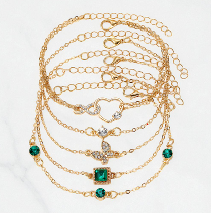Sparkle & Love™ – Apyrankių rinkinys (5 dalių, auksinės spalvos)