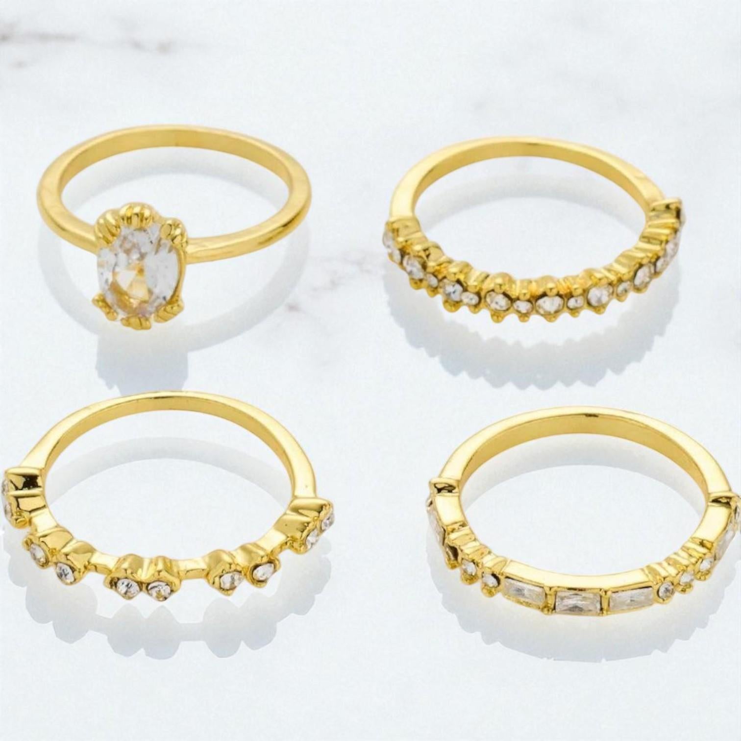 Elegant Sparkle Žiedų Rinkinys – Rafinuota Klasika