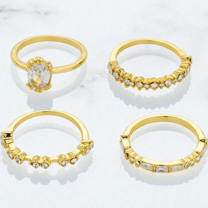 Elegant Sparkle Žiedų Rinkinys – Rafinuota Klasika