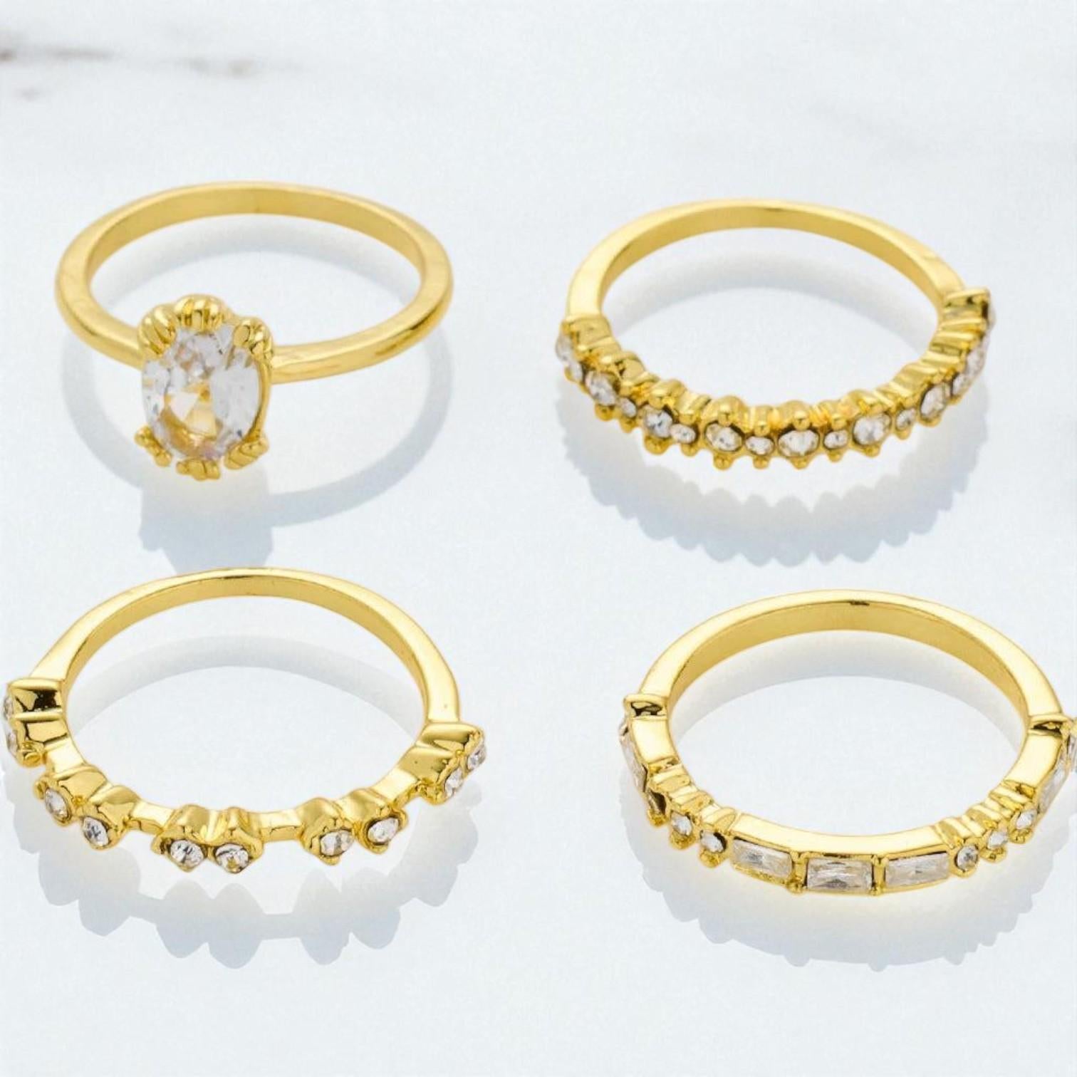 Elegant Sparkle Žiedų Rinkinys – Rafinuota Klasika