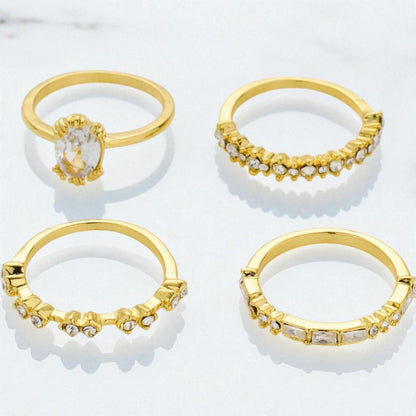 Elegant Sparkle Žiedų Rinkinys – Rafinuota Klasika