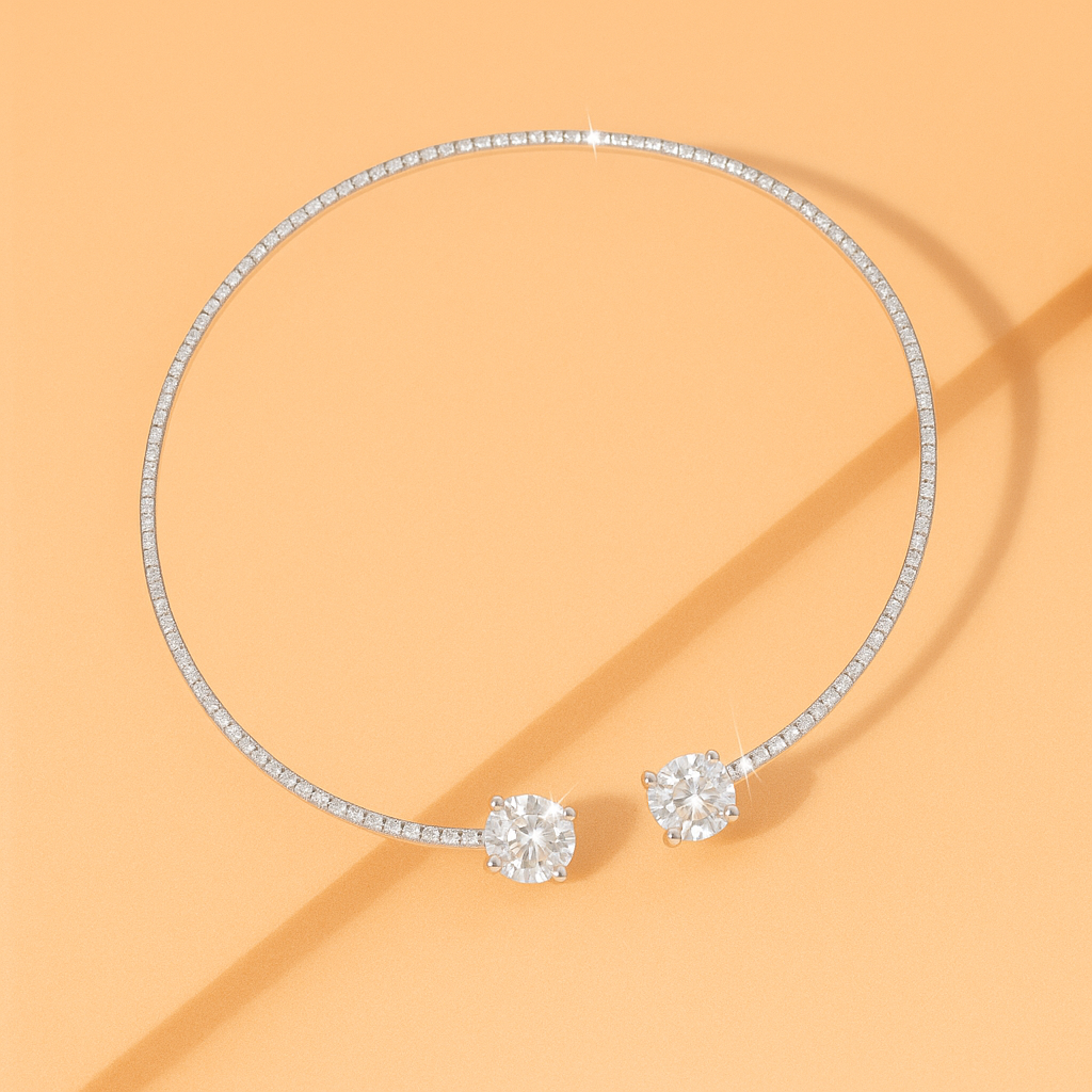 CRISTAL Deimantų Kaklo Grandinė – Subtili Prabanga ir Elegancija