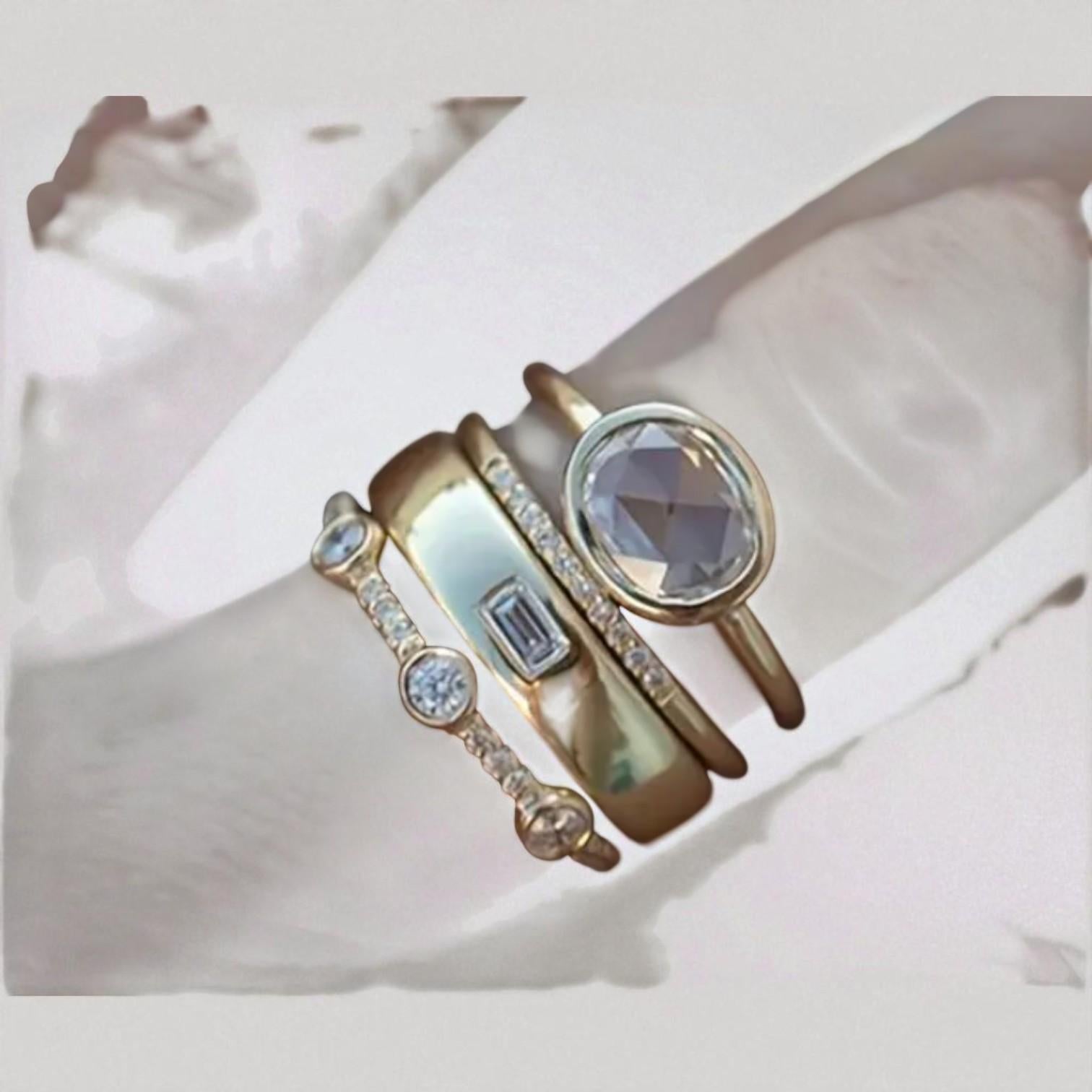 Vintage Aukso ir Cirkonio Žiedų Rinkinys – Elegantiškas ir Laikui Nepavaldus