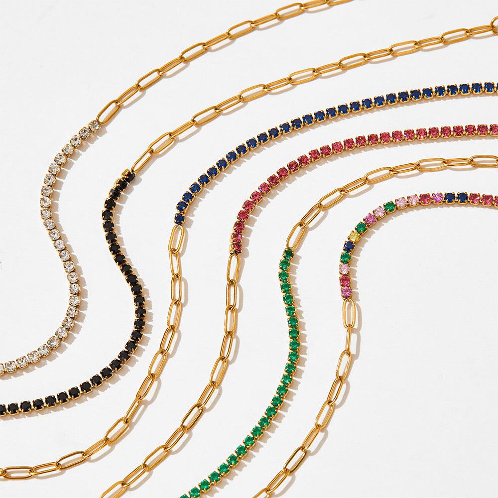LUXE Paperclip“ cirkonio apyrankė – subtili elegancija ir spindesys